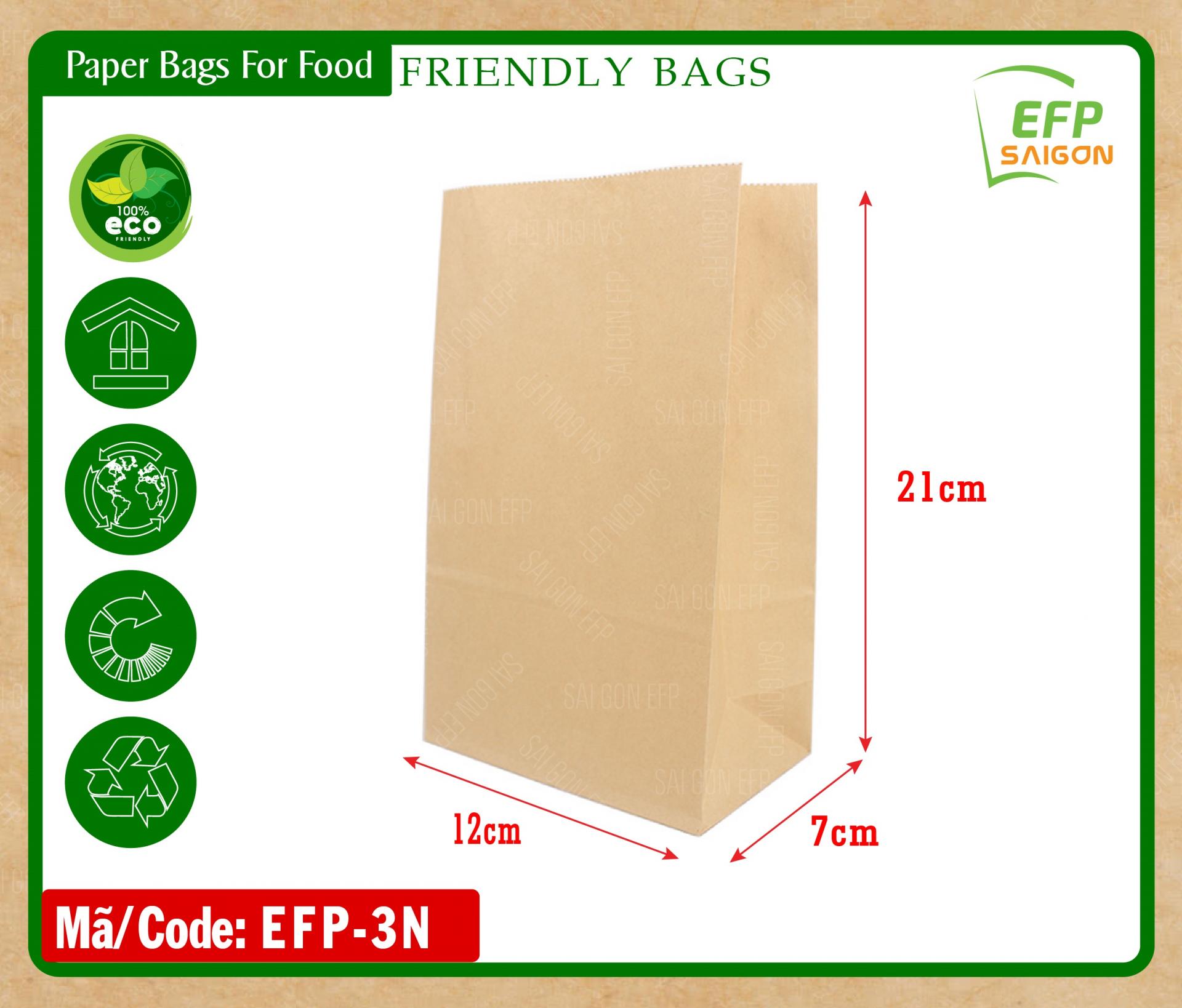 Kraft paper bags for fried food